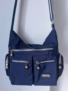 Navy Waterproof Nylon Crossbody Bag | Lightweight Travel Everyday